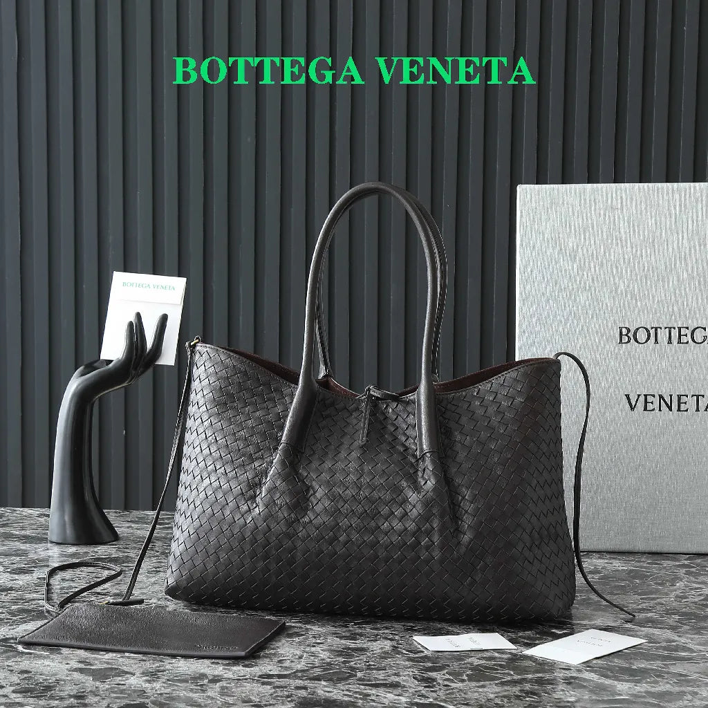 B*V Pinacoteca Bag Intrecciato Calfskin & Suede
