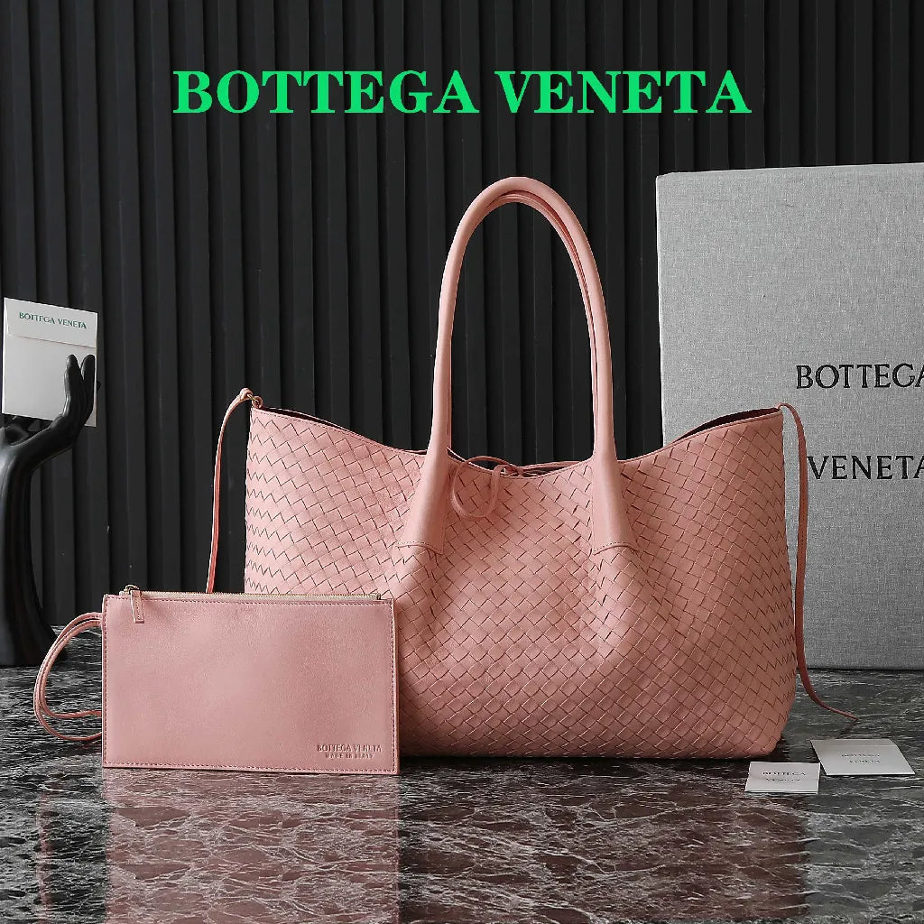 B*V Pinacoteca Bag Intrecciato Calfskin & Suede