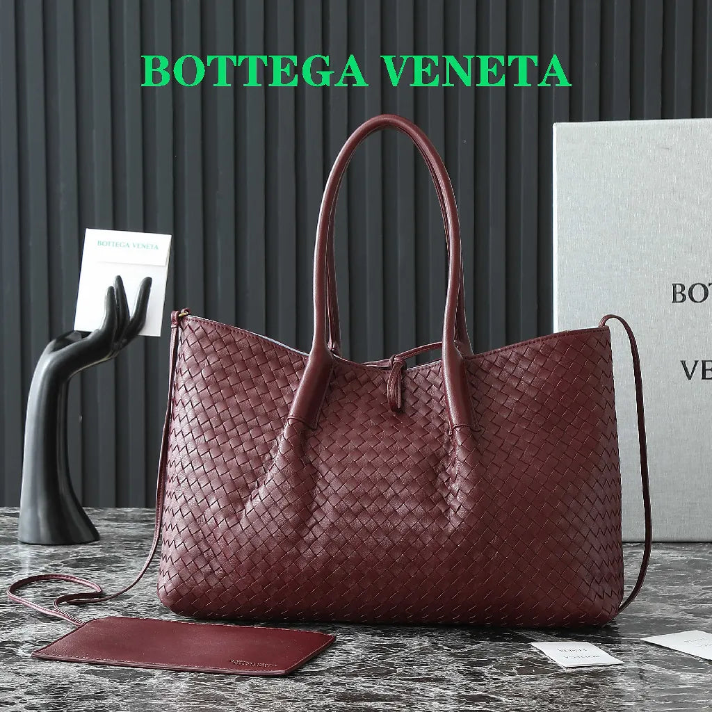 B*V Pinacoteca Bag Intrecciato Calfskin & Suede