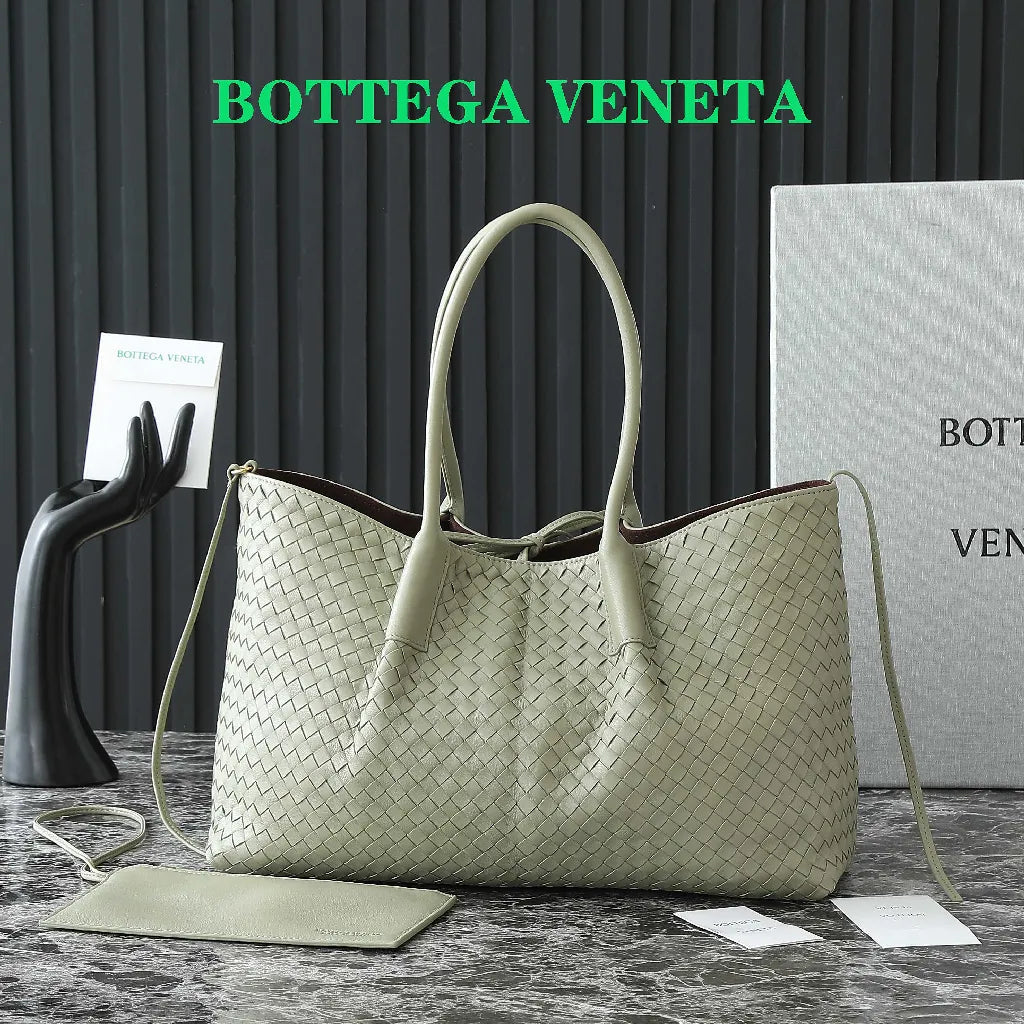 B*V Pinacoteca Bag Intrecciato Calfskin & Suede