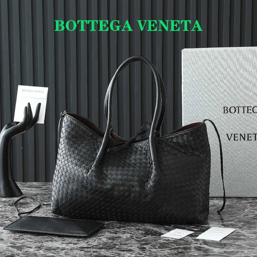 B*V Pinacoteca Bag Intrecciato Calfskin & Suede