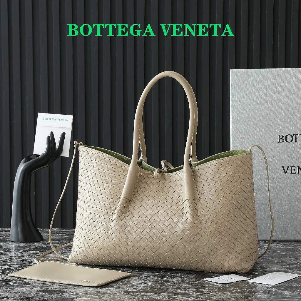 B*V Pinacoteca Bag Intrecciato Calfskin & Suede