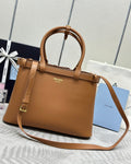 Pr*a 1BA417 Large Handbag 35cm Brown Calfskin
