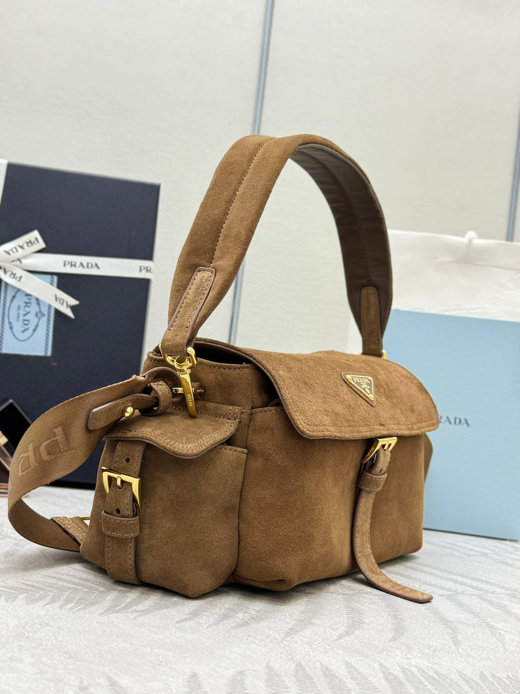 Pr*a Messenger Bag Suede