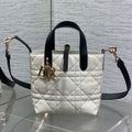 C*D Small Toujours Vertical 18cm White and Black Lambskin