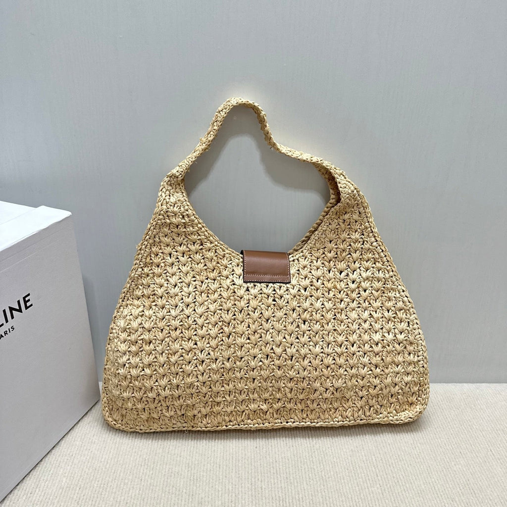 C*lin CABAS TRIANGLE Grass Raffia Woven Handbag