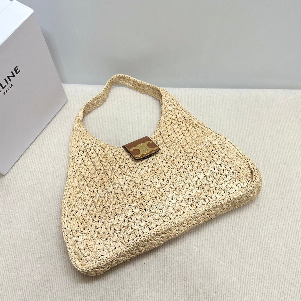 C*lin CABAS TRIANGLE Grass Raffia Woven Handbag