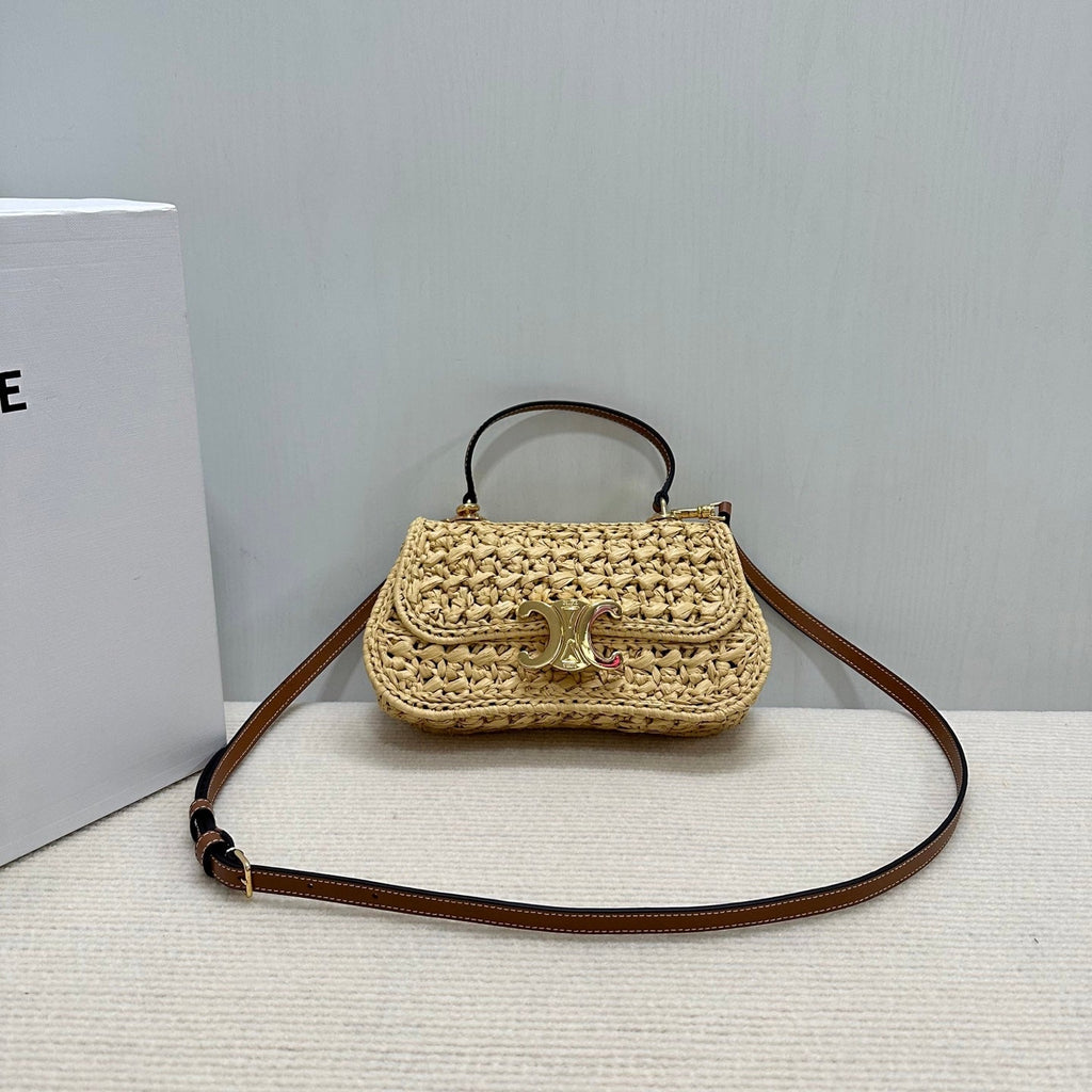 C*lin Teen Lola Small Raffia Woven Handbag