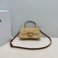 C*lin Teen Lola Small Raffia Woven Handbag