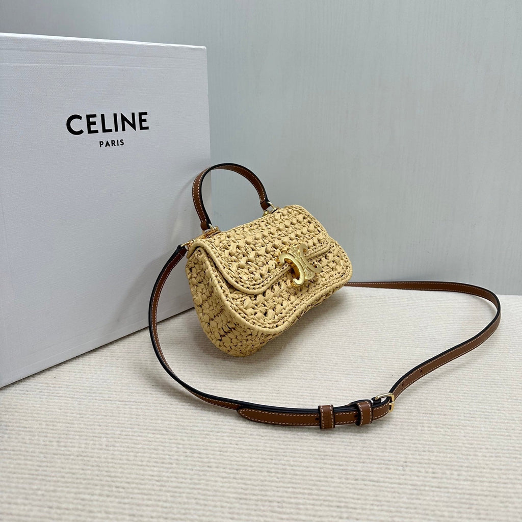 C*lin Teen Lola Small Raffia Woven Handbag
