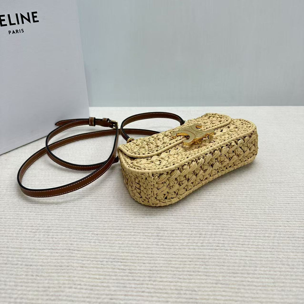 C*lin Teen Lola Small Raffia Woven Handbag