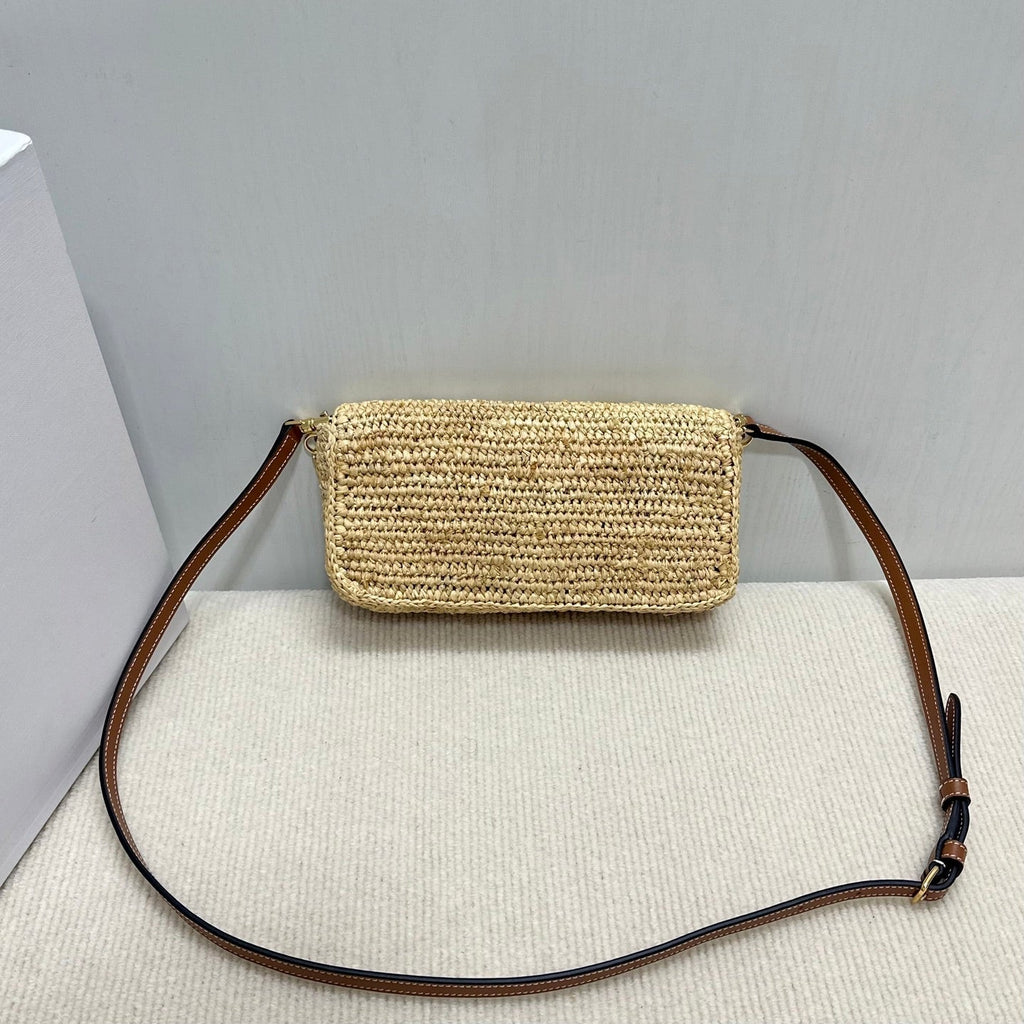 C*lin Multi Pochette Pocket Raffia Woven Bag