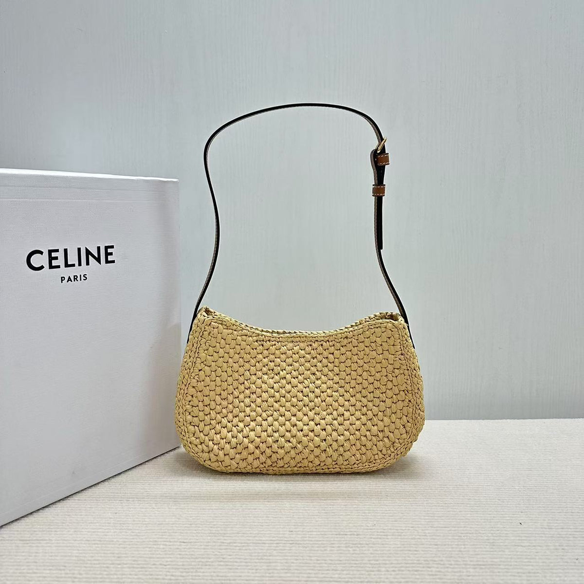 C*lin Tilly Raffia Woven Underarm Bag