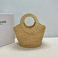 C*lin Raffia Woven Basket Bag