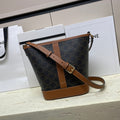 C*lin Triomphe Canvas Bucket Bag Cowhide