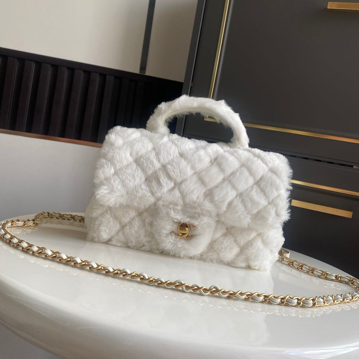 CF Flap Bag Shearling