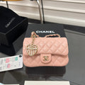C*C 25A Super Mini Bag 12.5cm Light Pink Lambski