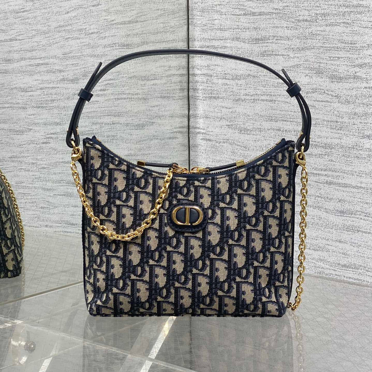 C*D Shoulder Bag 19cm Monogram Oblique Fabric GHW