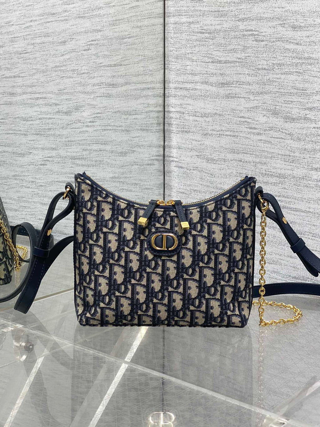 C*D Shoulder Bag 19cm Monogram Oblique Fabric GHW
