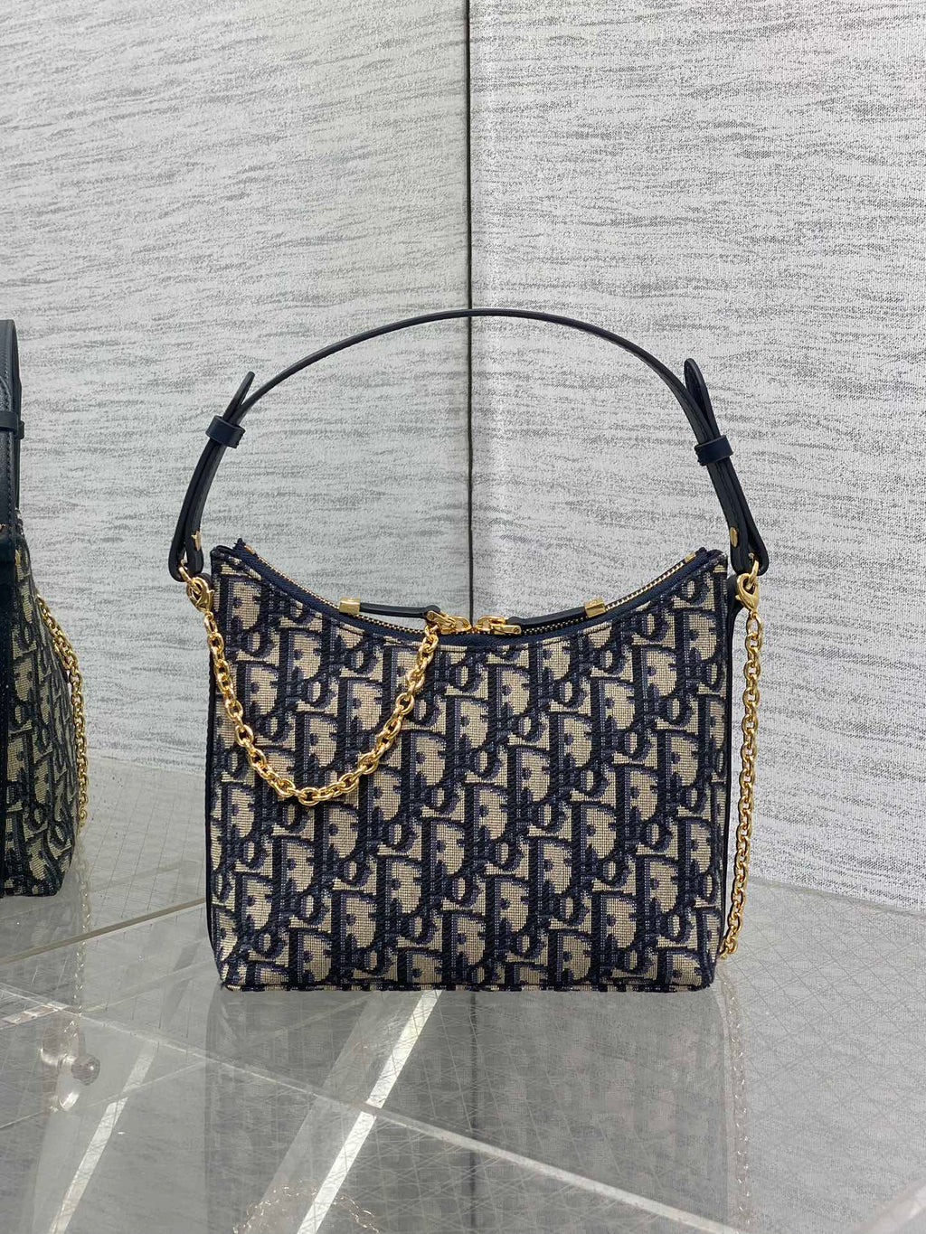 C*D Shoulder Bag 19cm Monogram Oblique Fabric GHW