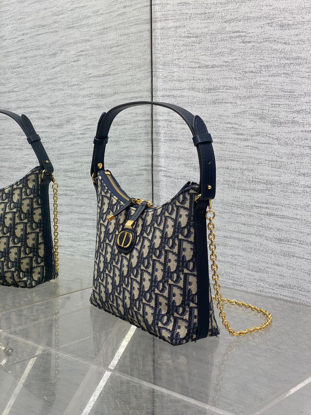 C*D Shoulder Bag 19cm Monogram Oblique Fabric GHW
