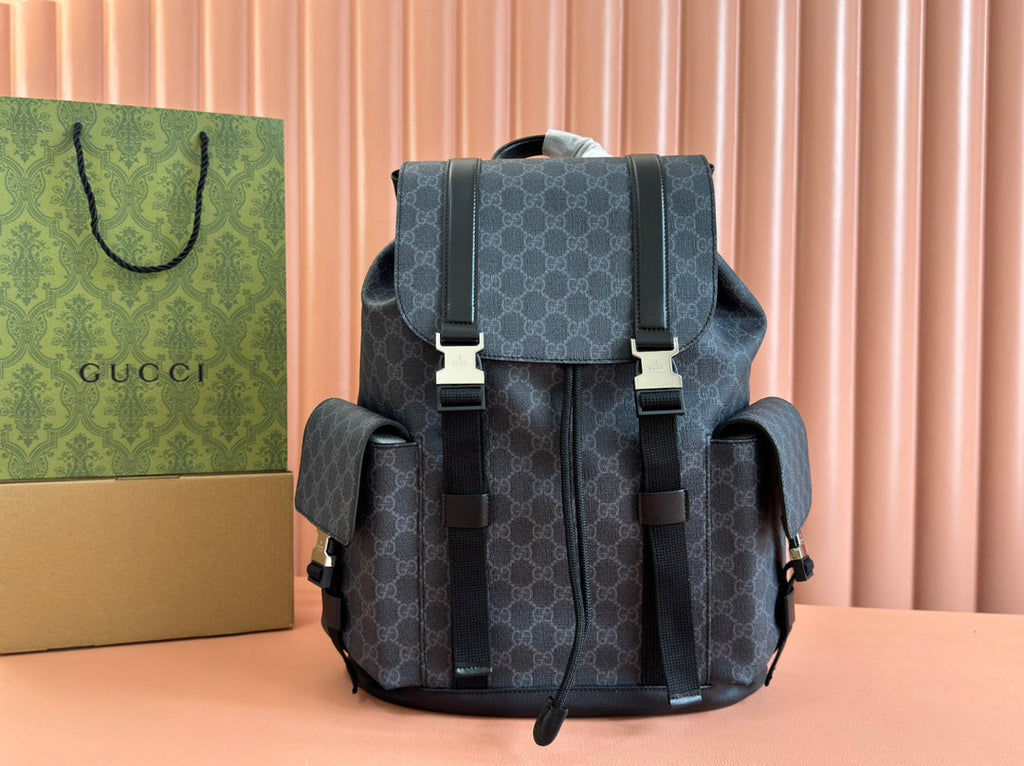 G*G Side Pocket Backpack Black Supreme Canvas