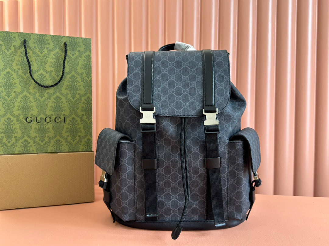G*G Side Pocket Backpack Black Supreme Canvas