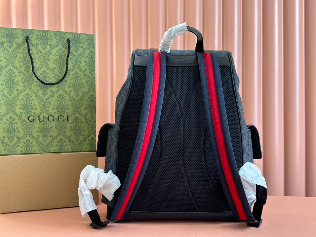 G*G Side Pocket Backpack Black Supreme Canvas