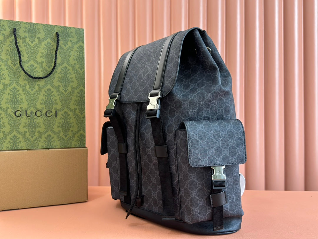 G*G Side Pocket Backpack Black Supreme Canvas