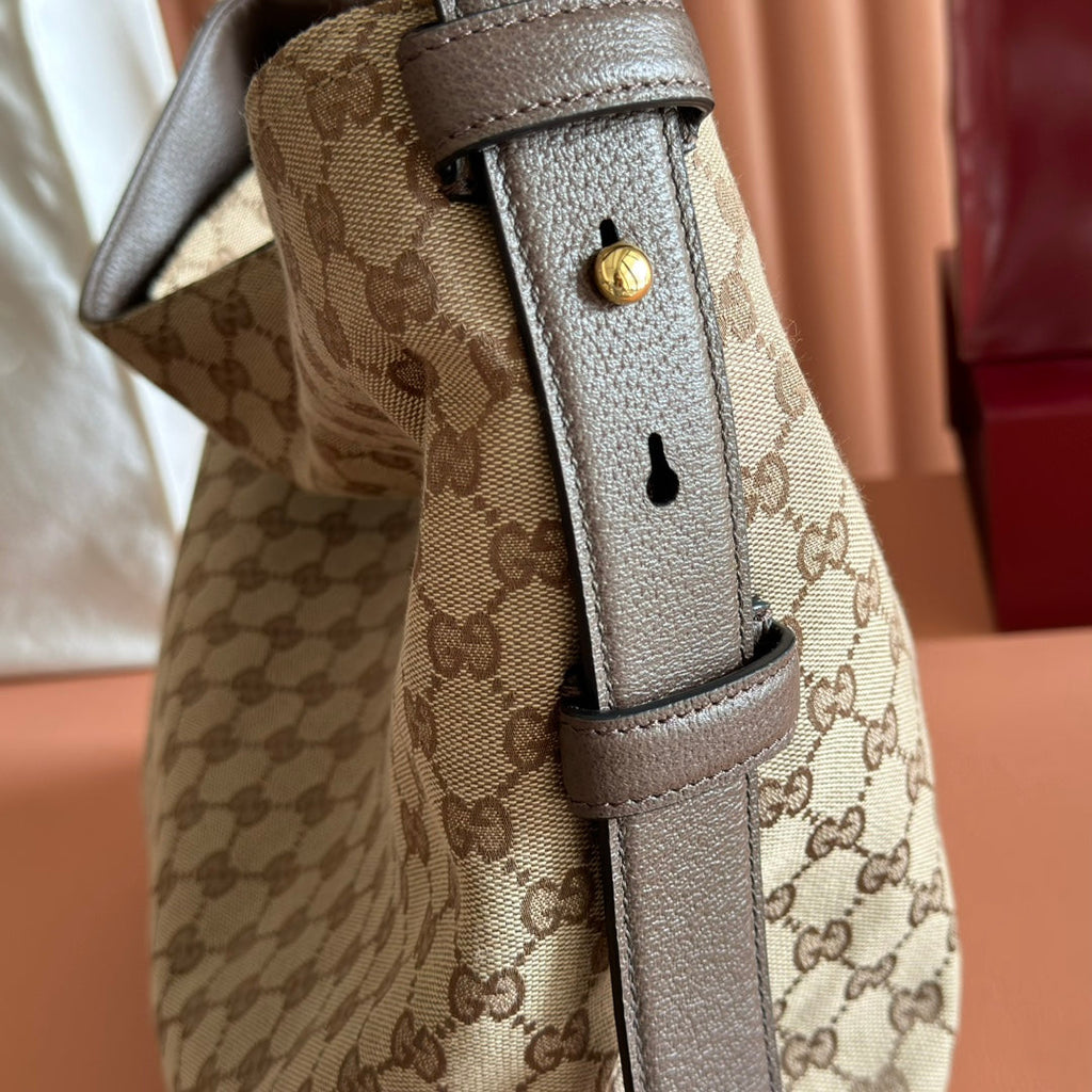 G*G 25FW Beatrix Horsebit Handbag 40cm Brown Canvas GHW