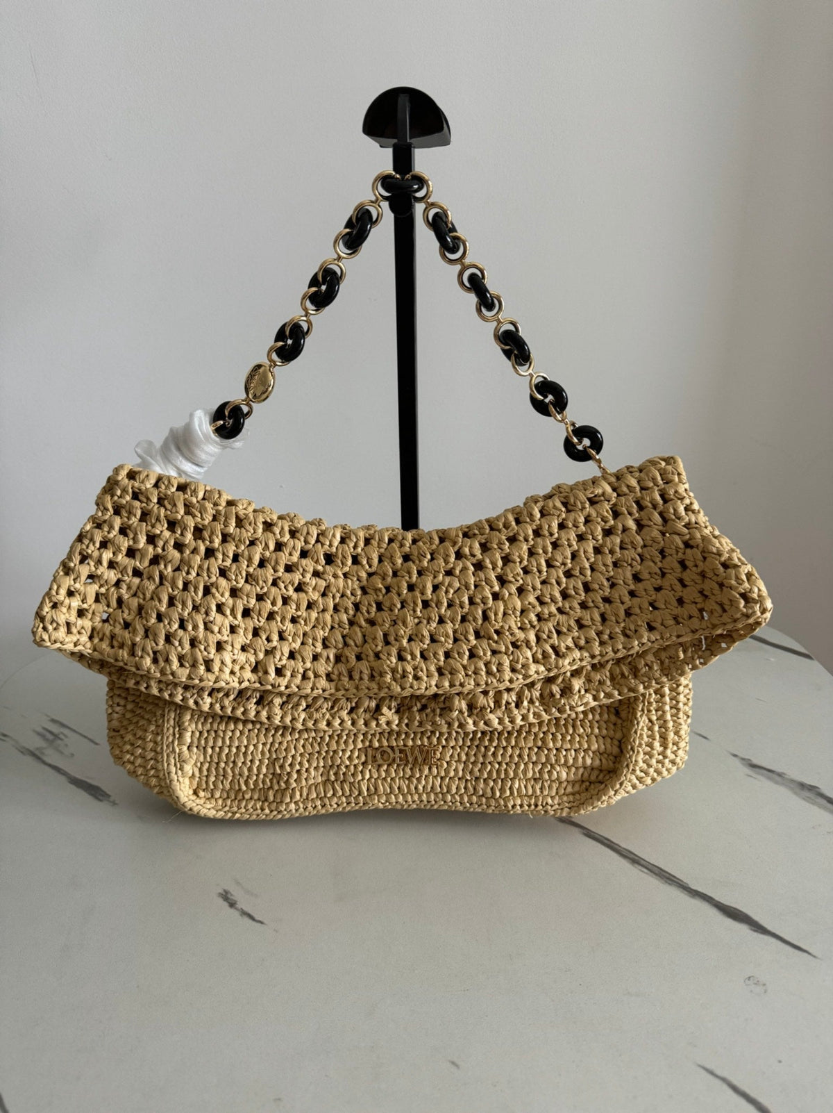 L*E Ola Bag Raffia Calfskin