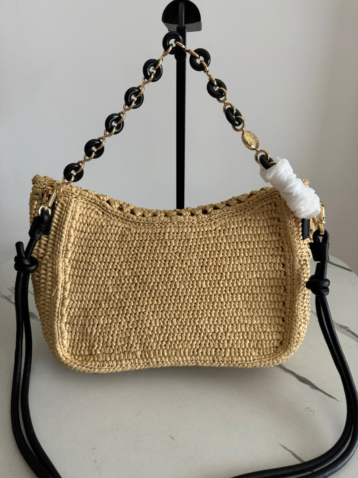 L*E Ola Bag Raffia Calfskin