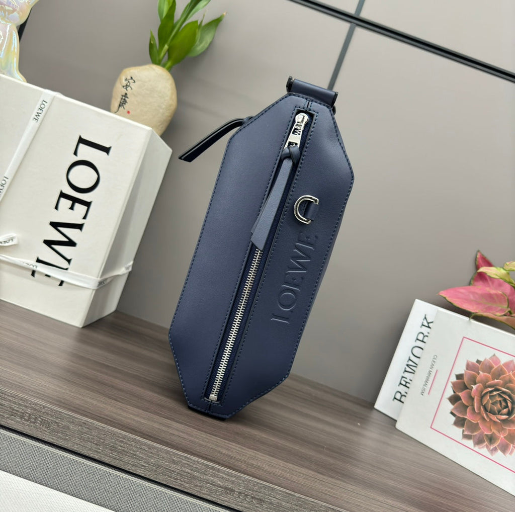 L*ewe Classic 32cm Waist Bag Navy Blue Calfskin