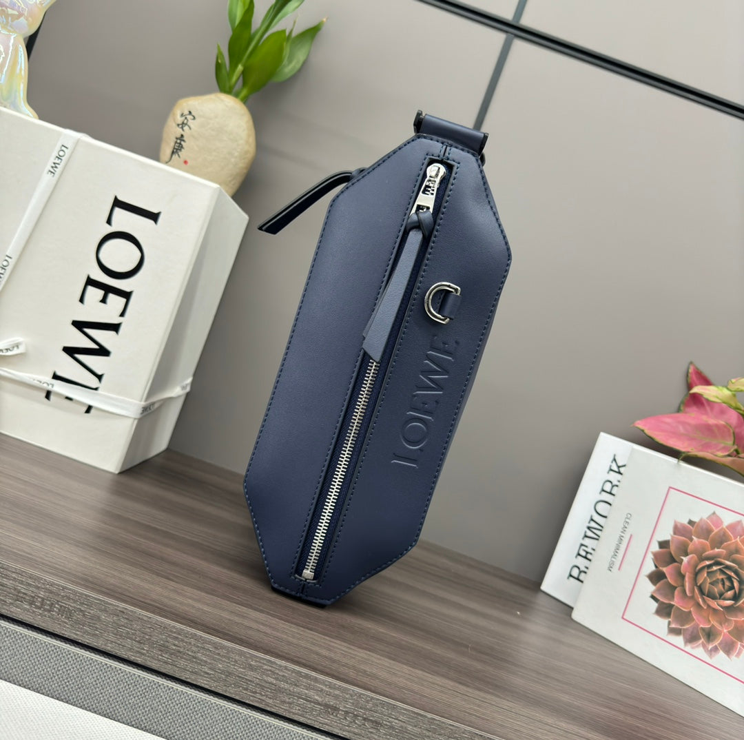 L*ewe Classic 32cm Waist Bag Navy Blue Calfskin
