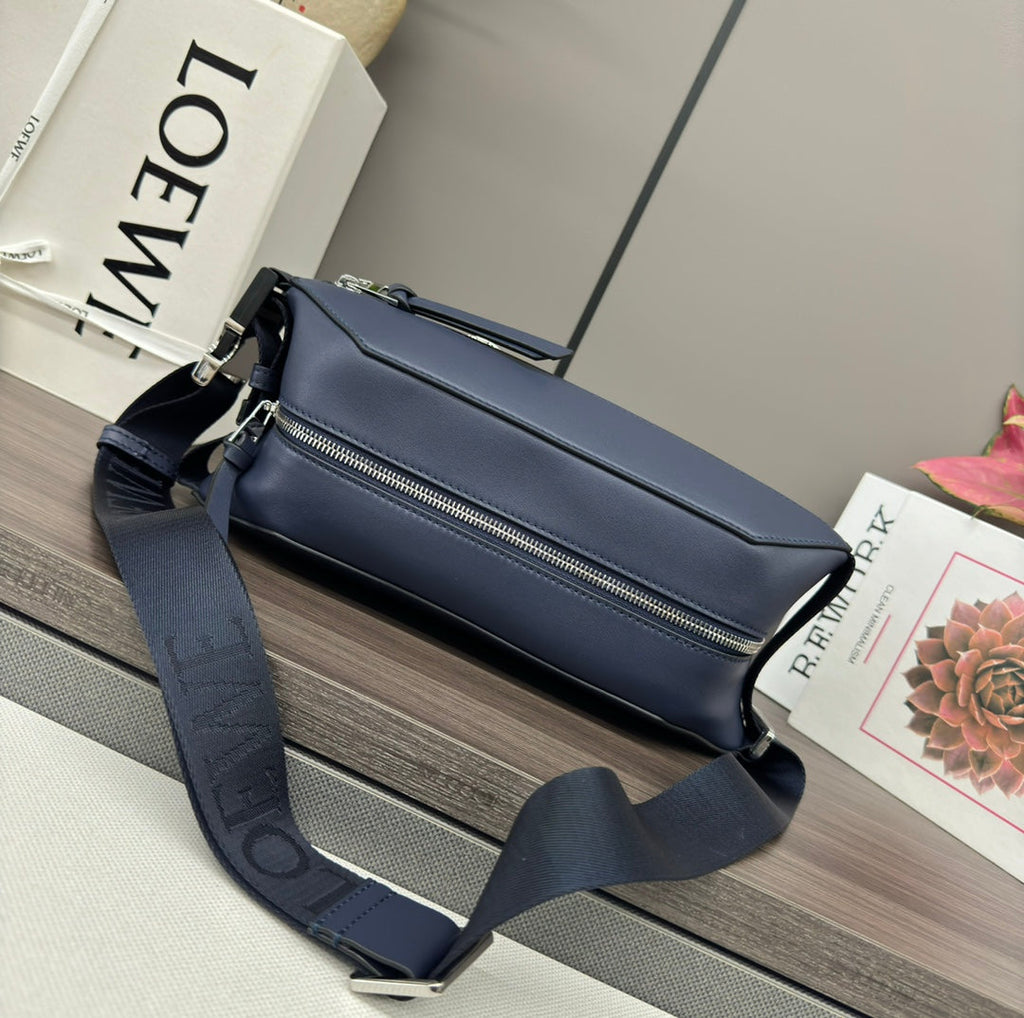 L*ewe Classic 32cm Waist Bag Navy Blue Calfskin