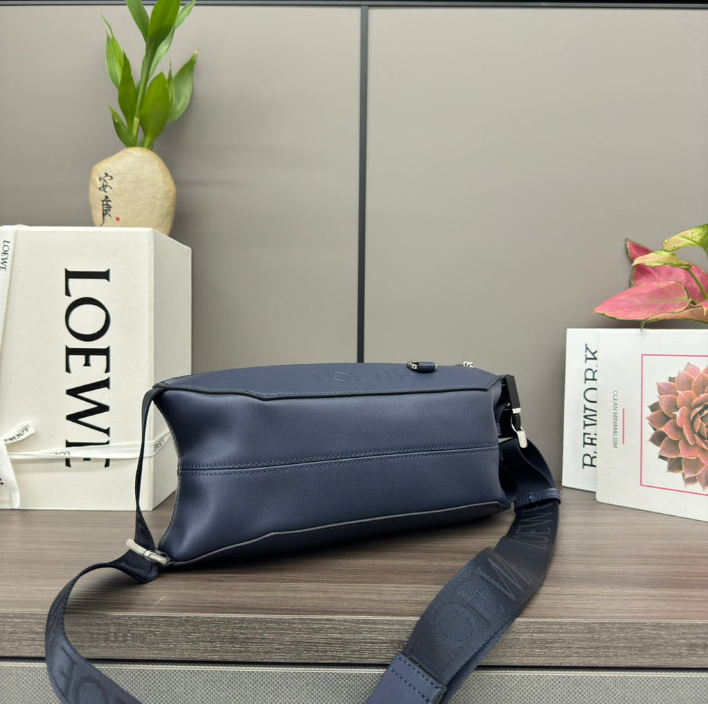 L*ewe Classic 32cm Waist Bag Navy Blue Calfskin