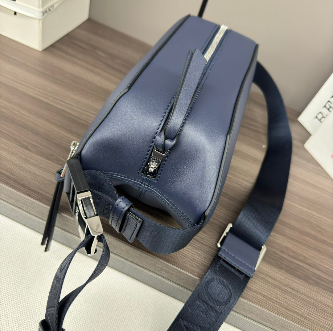 L*ewe Classic 32cm Waist Bag Navy Blue Calfskin