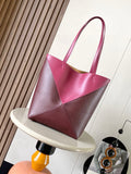 L*E Puzzle Fold Tote Glossy Cowhide