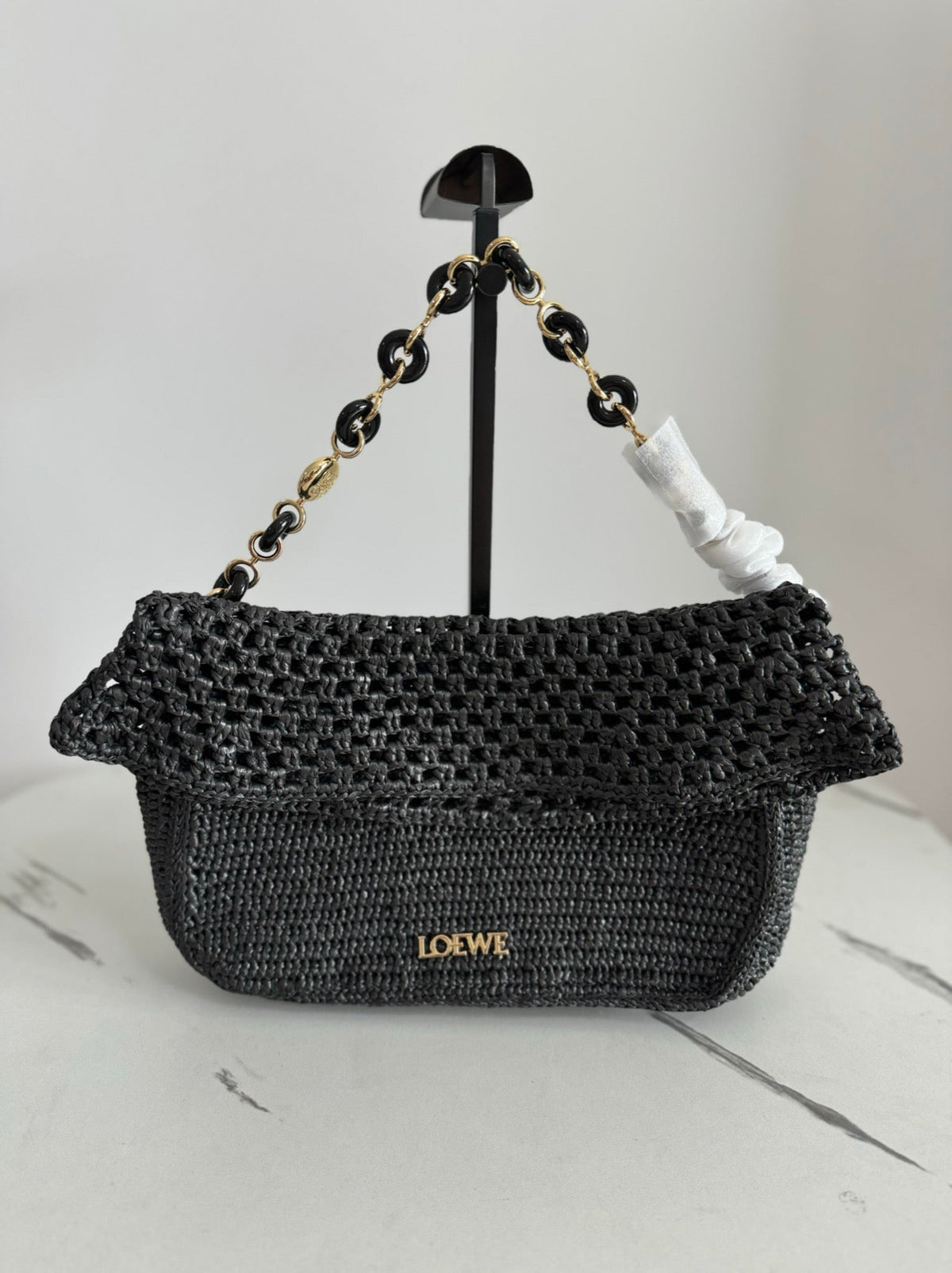L*E Ola Bag Raffia Calfskin