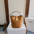 C*line New Small Brown Bucket Bag in Suede