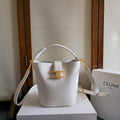 C*line New Small White Bucket Bag in Calfskin