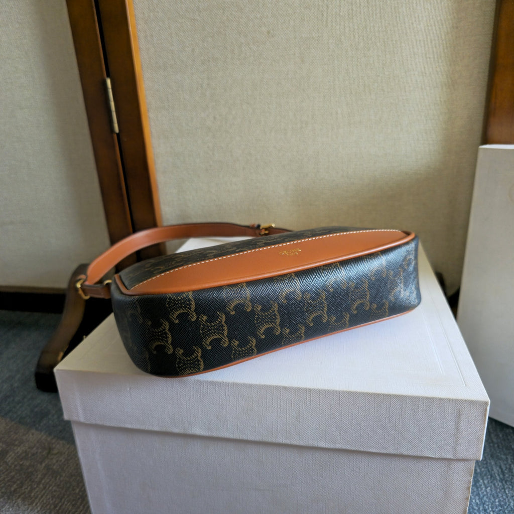 C*line Armband Mahjong Black Brown Bag in PVC Fabric with Leather