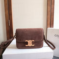 C*line TEEN TRIOMPHE Dark Brown Calfskin Handbag