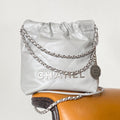 C*C 23C Mini Hobo Bag 20cm Light Gray-Silver Lambskin SHW