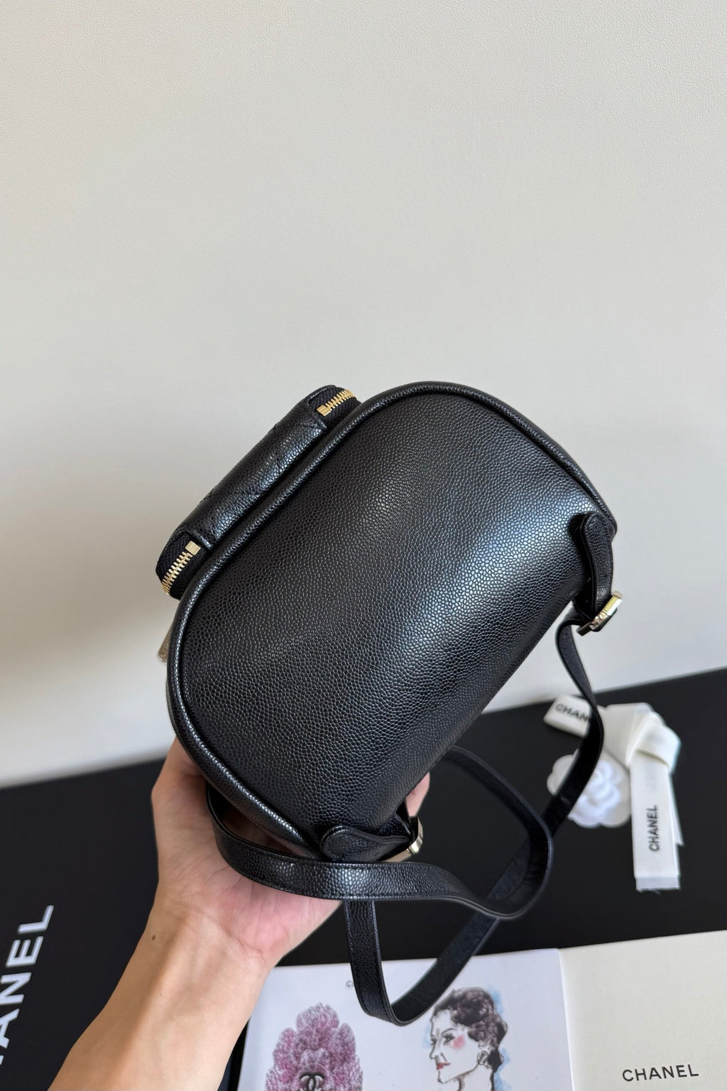 Ch*nel Affinity Duma Backpack 20cm Black in Cowhide