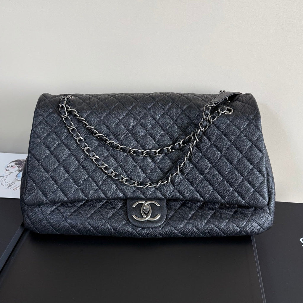 Ch*nel Carry-on bag 45cm Black in Cowhide