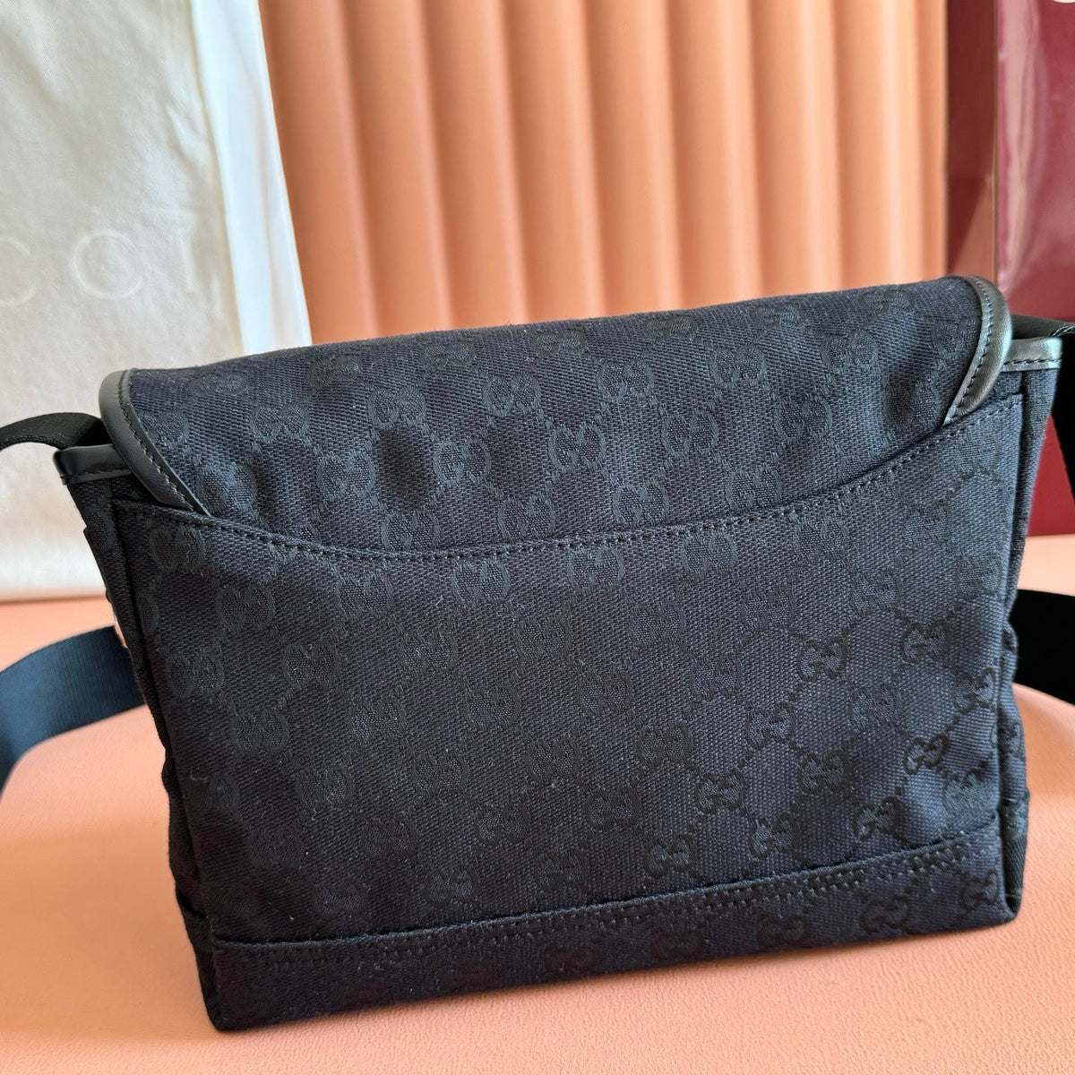 G*cci Canvas Small 25 Crossbody Bag Black in Canvas