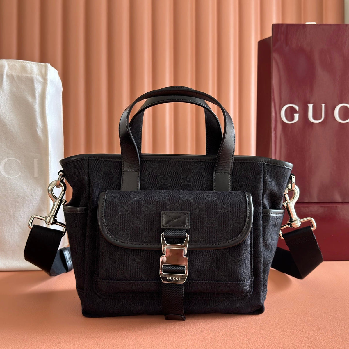 G*cci Cross Body Bag 23 Black in Canvas