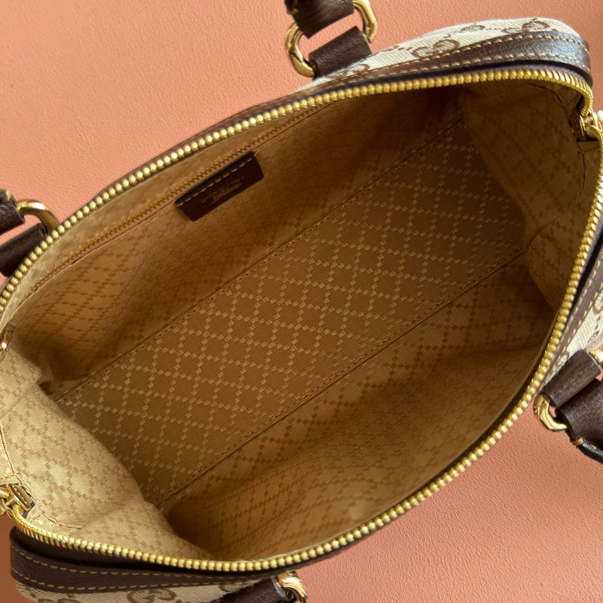 G*cci Ophidia 28 Boston Bag Brown in Canvas
