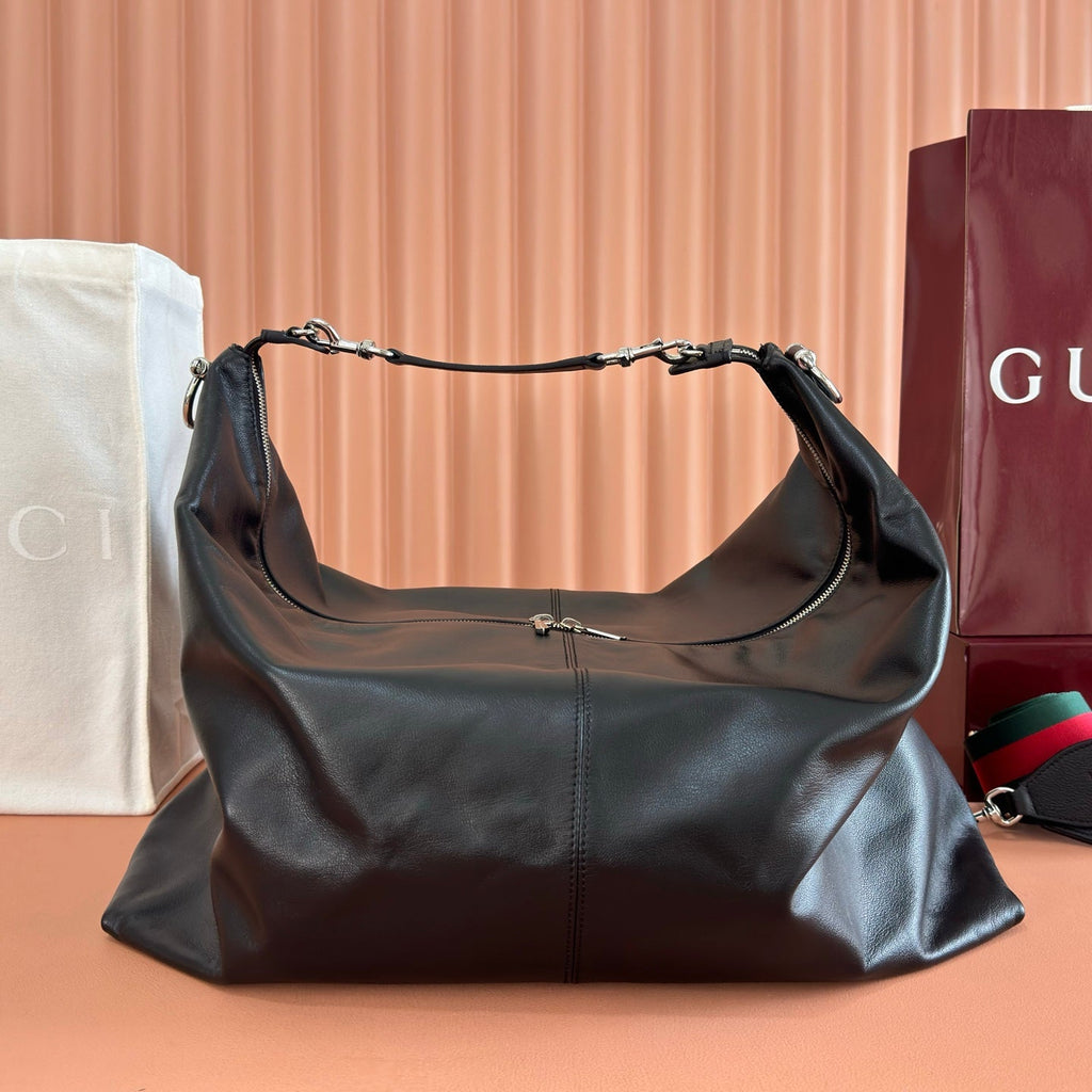 G*cci 26 Brera Large 45 Crossbody Bag Black in Lambskin